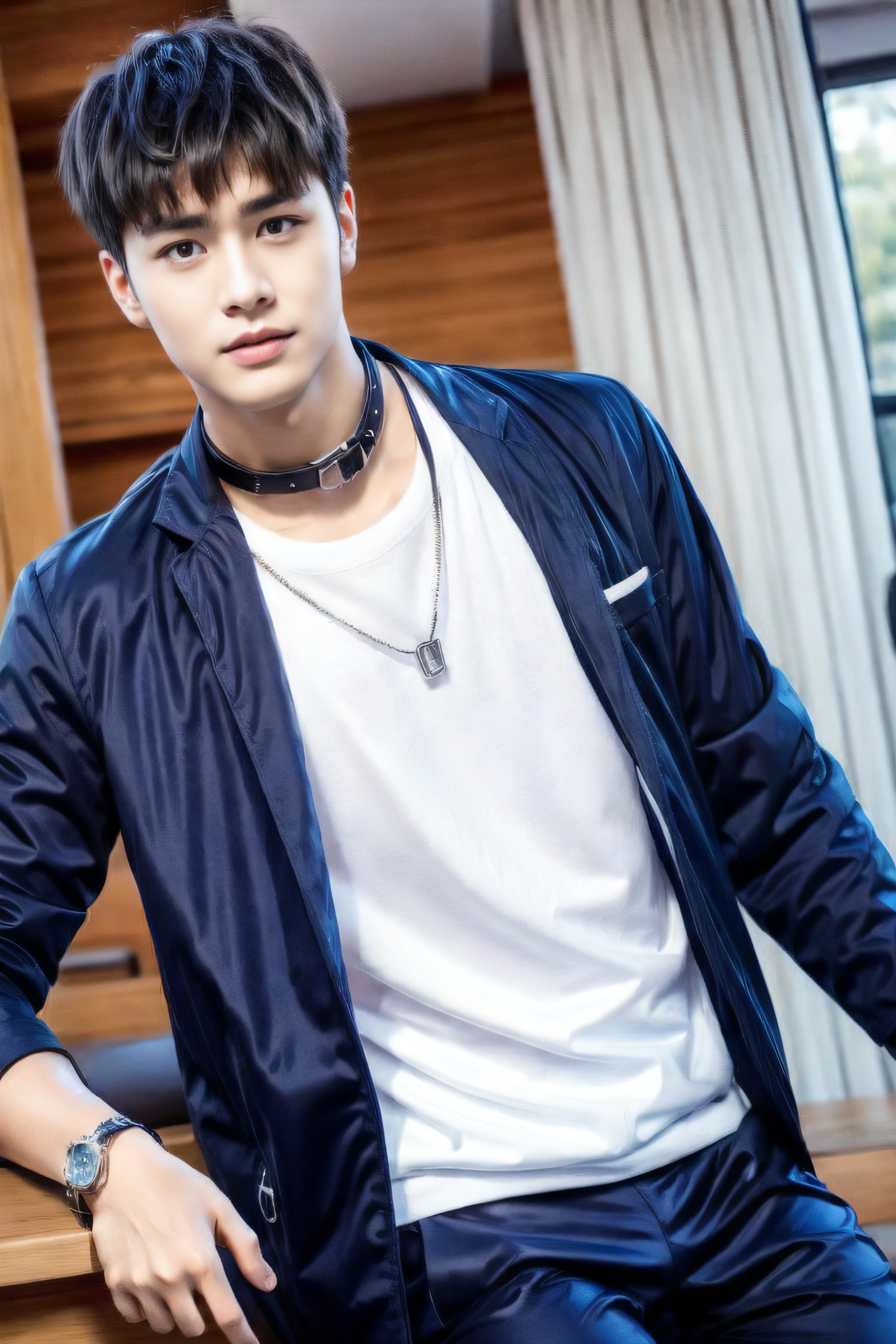 Handsome student wearing a chastity lock in the classroom (47 Pictures) Gold Member Or Above - 2024-01-30