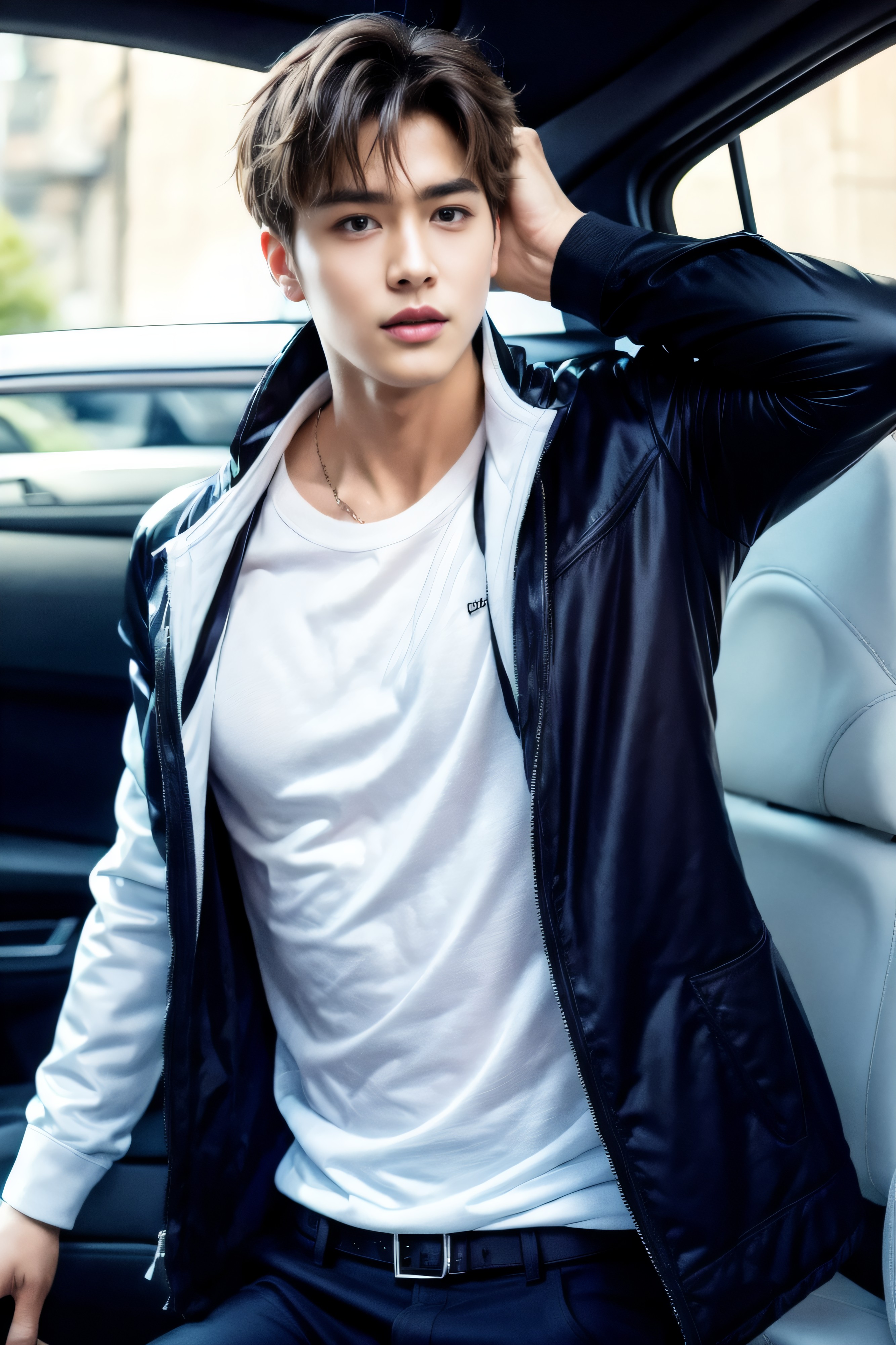 The temptation in the car of the suit boss (38 Pictures) Gold Member Or Above