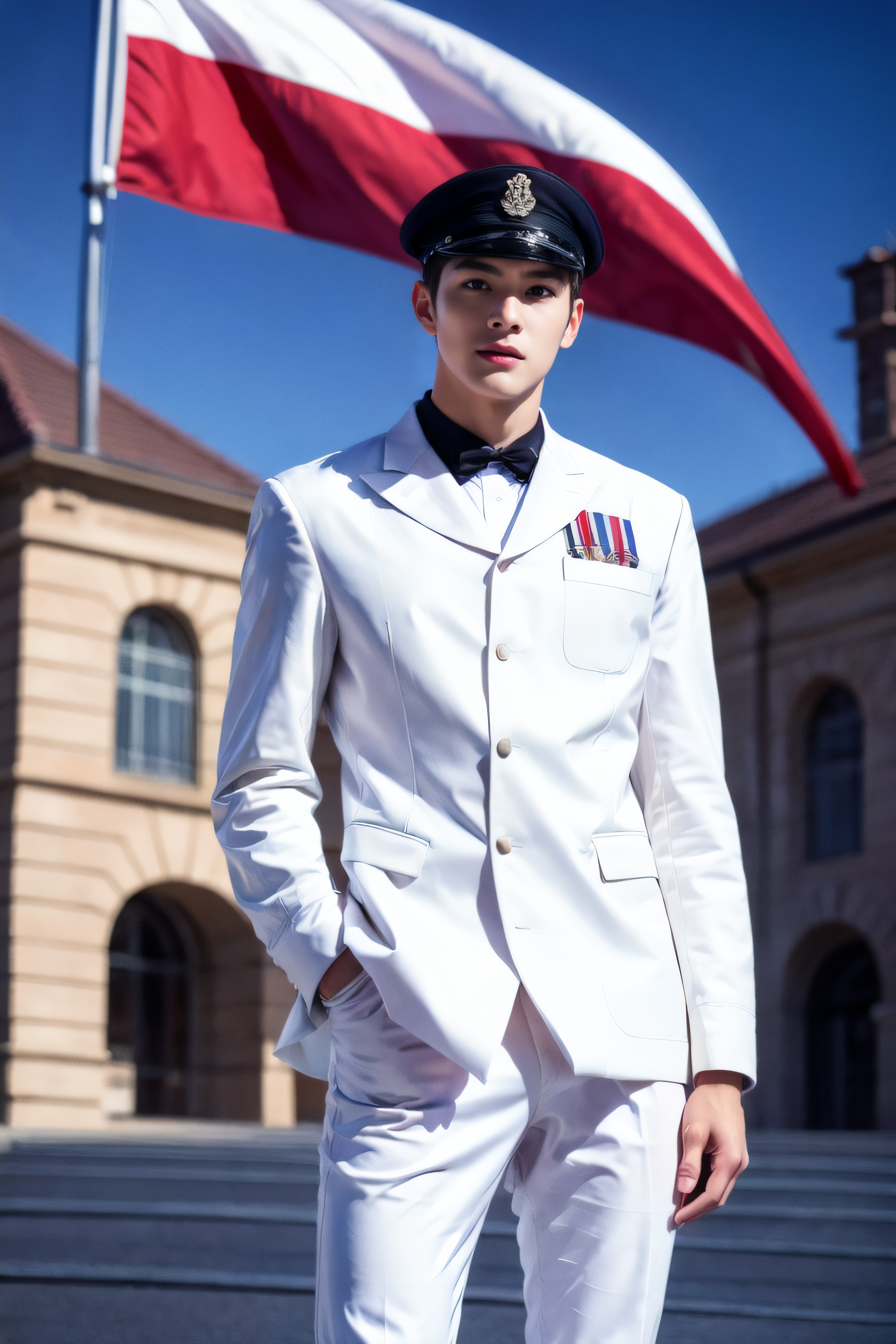 Honor guard members under the national flag (46 Pictures) Gold Member Or Above - 2024-04-03