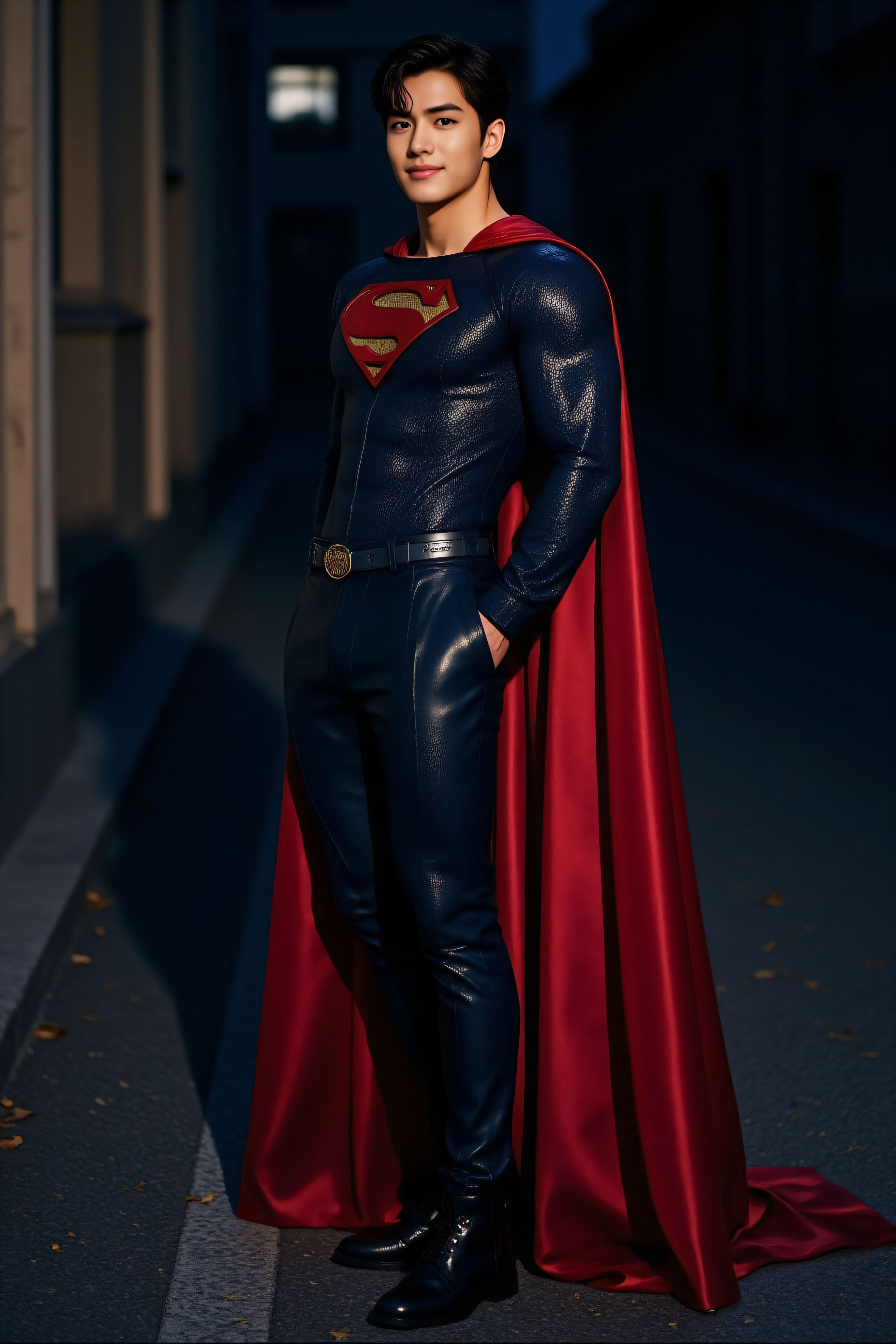 Superman patrols the streets at night（75 Pictures) Gold Member Or Above - 2025-08-21