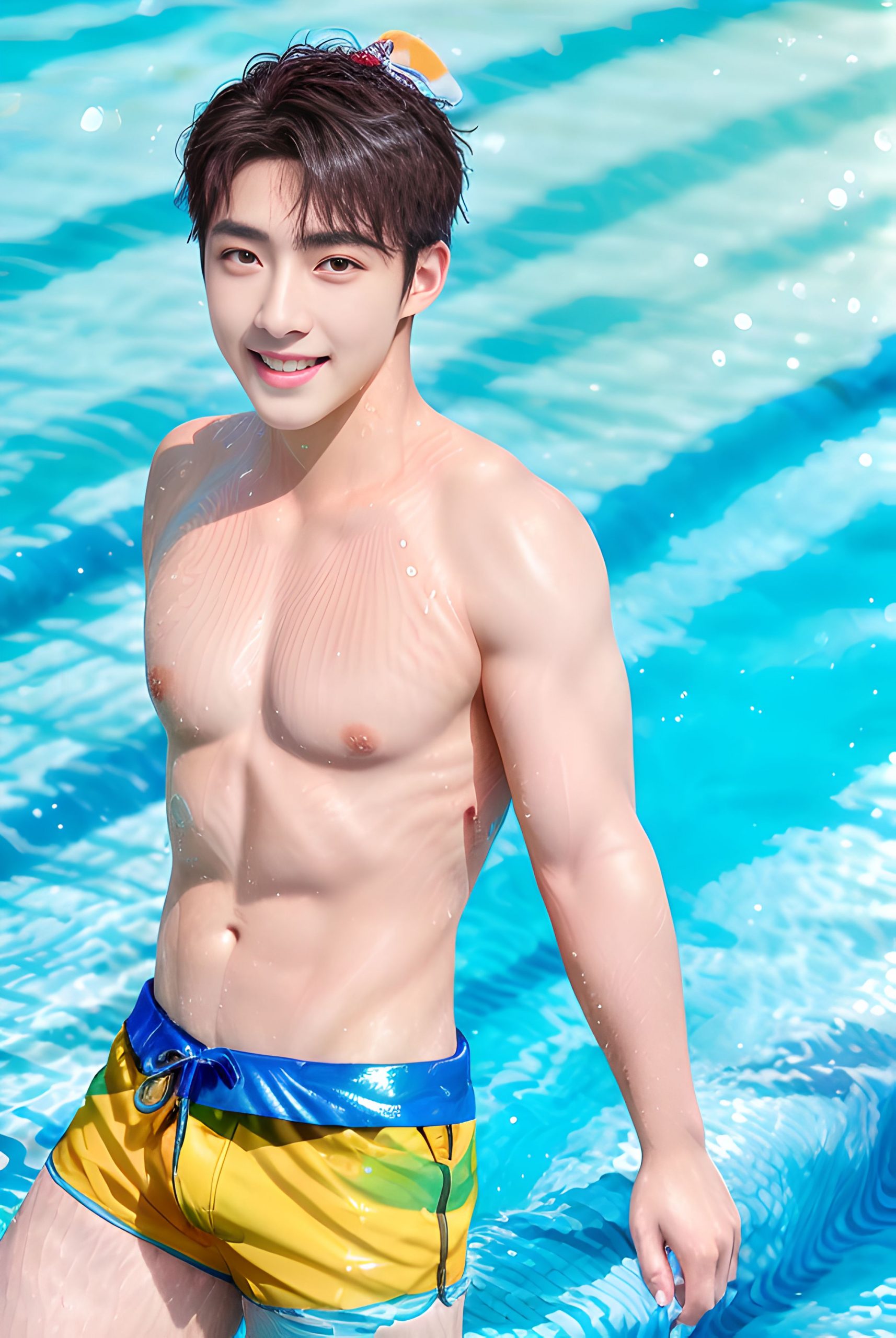 Sunshine teenagers playing by the pool and beach, youthful and energetic (33 Pictures) Free - 2023-05-14