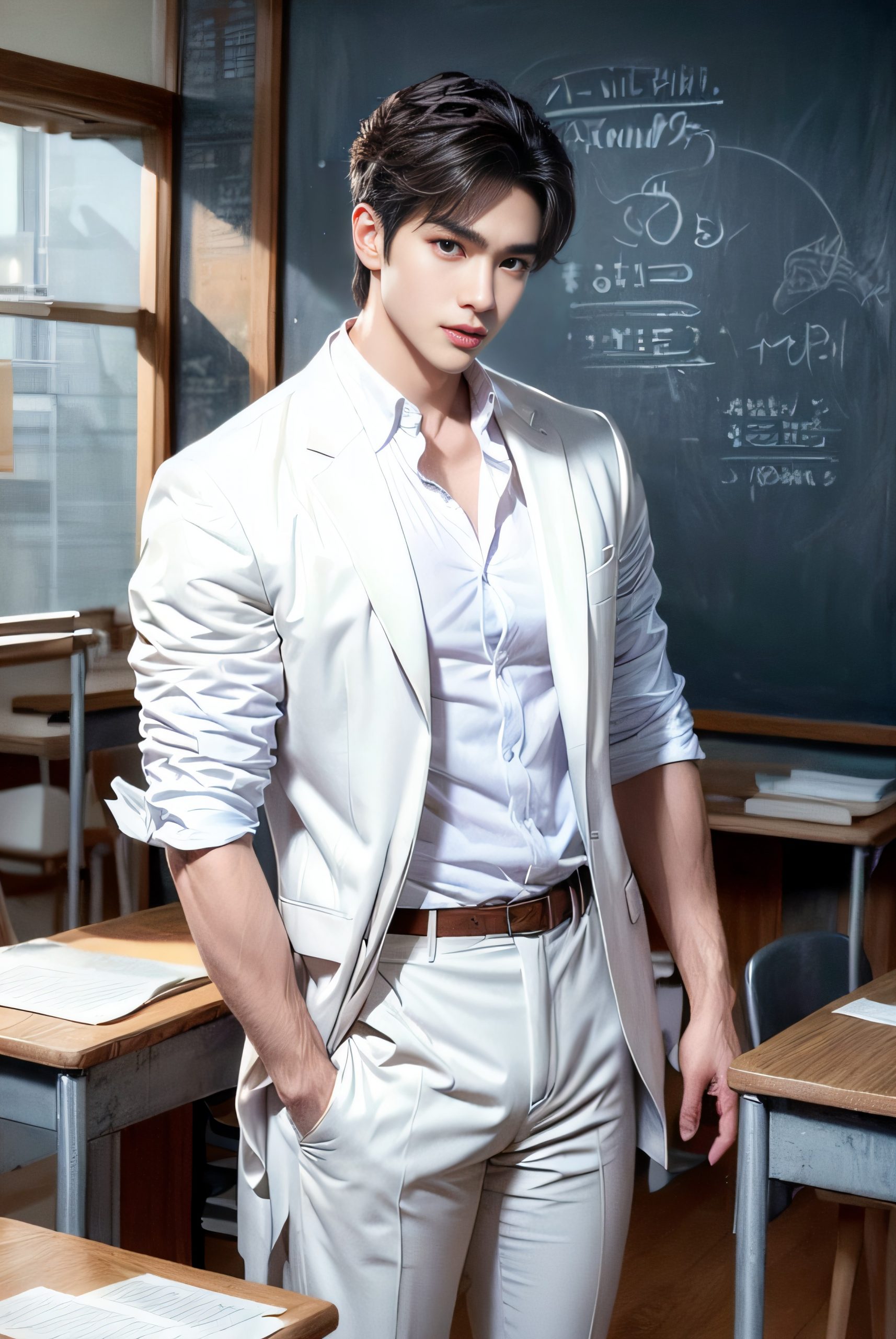 Sexy temptation of the male god teacher in the classroom (90 Pictures) Gold Member Or Above - 2023-06-28