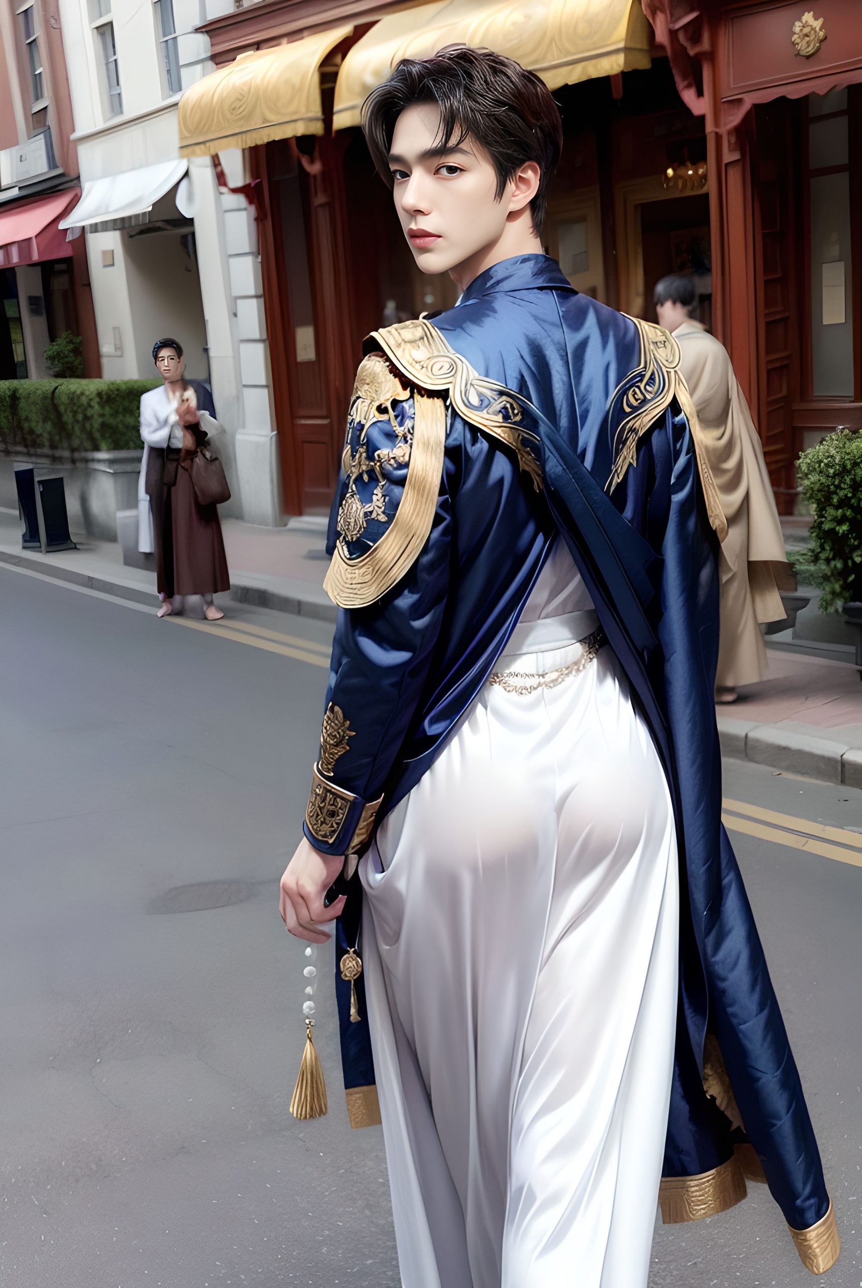 Handsome men wearing cheongsam on the street for display （100 Pictures） Gold Member Or Above - 2023-06-16