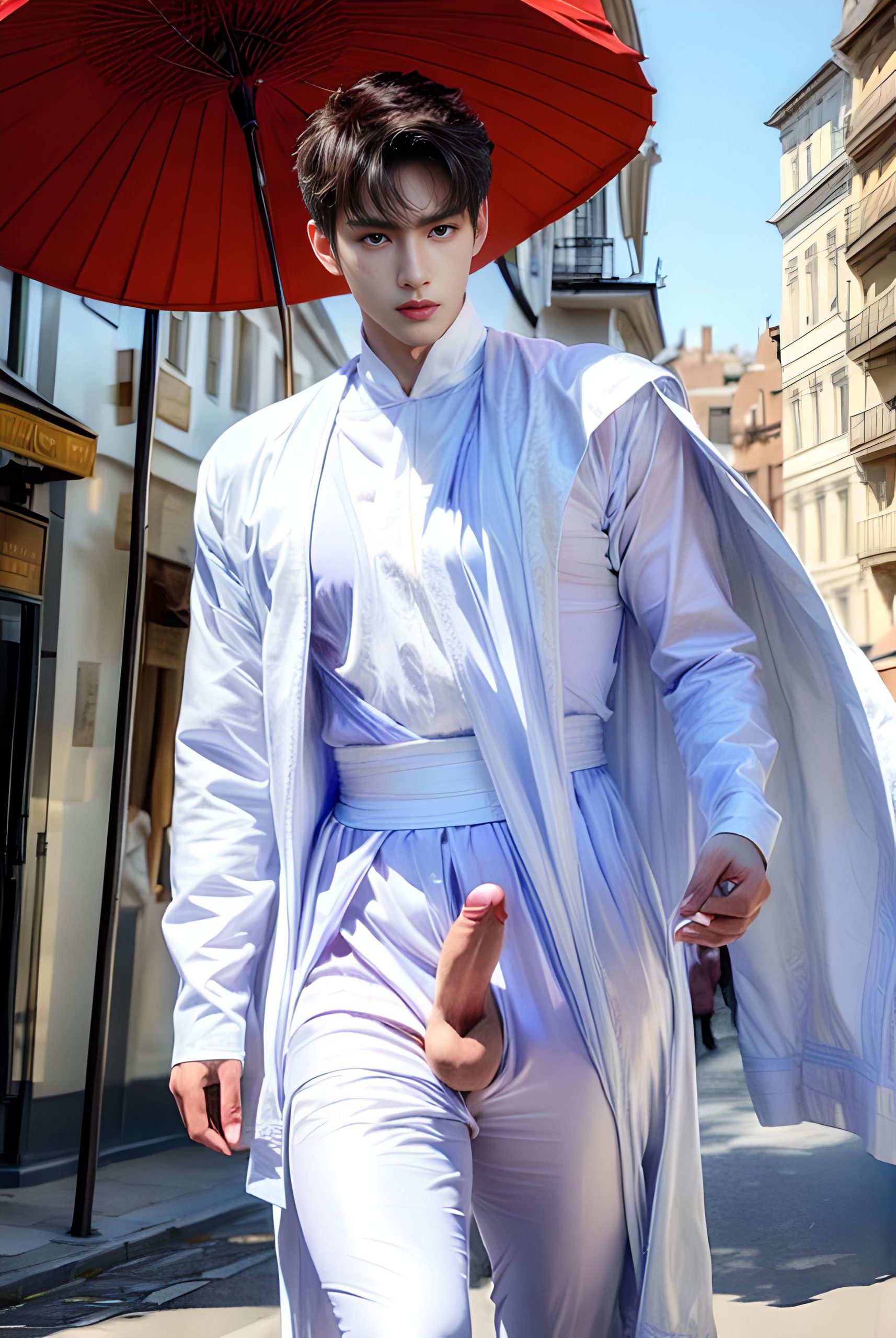 Handsome man in ancient costume exposes his penis in the street (68 Pictures) Gold Member Or Above - 2023-06-15